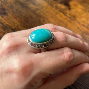QVC Sterling Silver Turquoise + 1.65 cttw Multi Gemstone Ring Size 9